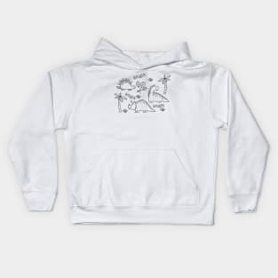 Dinosaur drawing Kids Hoodie